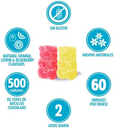 VITALDIN Probiotic Gummies  500 Million CFU Bacillus Coagulans per Serving  60 Chewable Gummies (1-Month Supply); Assorted Fruit Flavours  Digestive Support  Gluten Free  for Children & Adults