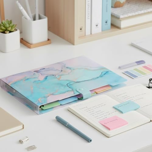 Image of Corslet Expanding File Folder, Aesthetic Folders for School, Accordion File Organizer, Aesthetic Folder with Labels,5 Pockets Important Document Folders for School Office Home (Color May Vary)