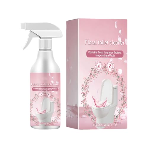 トイレクリーナー、バスルームの便器洗浄剤, 120mlの便器ステインリムーバー液, 花の香り、頑固な油汚れのためのバスルームアクセサリー、汚れ、スケールクリーニング