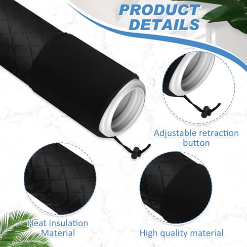Image of Outus 2 Pcs Portable Ac Hose Insulation Sleeve 60in Portable Air Conditioners Insulated Cover Wrap Fit for 5 inch& 5.9 inch Diameter Exhaust Easy Installation with Adjustable Strap (Black)