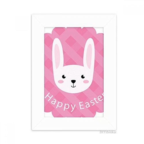 Cadre photo Lapin de Pâques blanc multicolore de haute quality pour salon