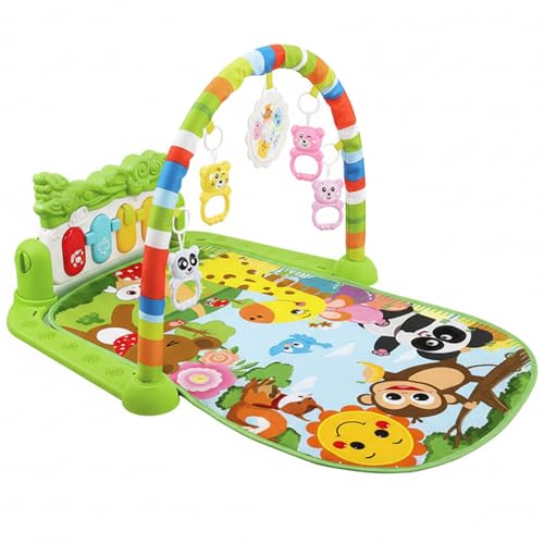 Tapis de piano pour bébé 0-12 mois, le cadeau de naissance idéal sur le thème vert de la jungle