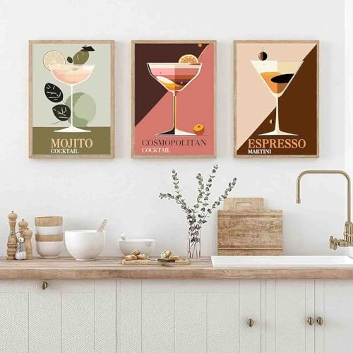 Image of 6 Pack Cocktail Cross Stitch Kits for Adults Beginner,Counted Cross Stitch Kits Printed Stitching Cute Patterns Dimensions Needlepoint Art Crafts Embroidery Kits for Adults Beginners (9.8x13.7 inch)