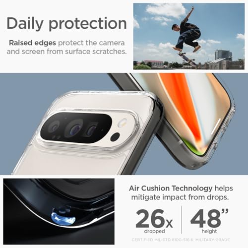 Image of Spigen Ultra Hybrid OneTap Metal Ring MagFit for Google Pixel 9 Pro Case, Pixel 9 Back Cover (2024) - TPU+Poly Carbonate｜White