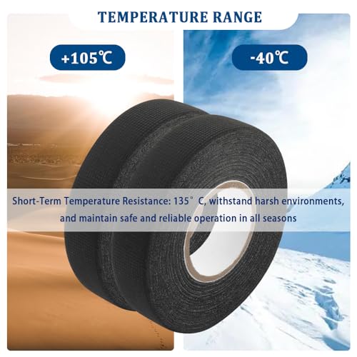 Image of 2Pack 50FT x 3 /4 inch Car Wire Harness Tapes,Multifunctional Car Tape Winding Dashboard & Computer Harnesses Cables,Universal Cloth Automotive Tape Car Accessories for Cars,Trucks