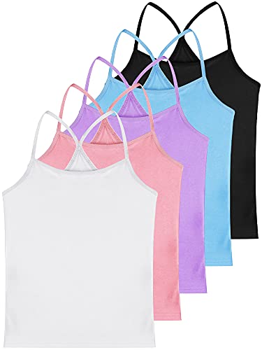 Haysandy HAYSANDY-SLEEVELESS RACER-P104 5 Pieces Girls Tank Top Sleeveless Racer Back Top Camisole Cami Undershirts cover