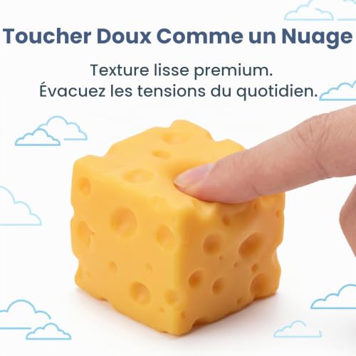 Mystnviou Squishy Fromage LF-Cheese Squeezable Toy 6.5CM, vue 4 sur 7