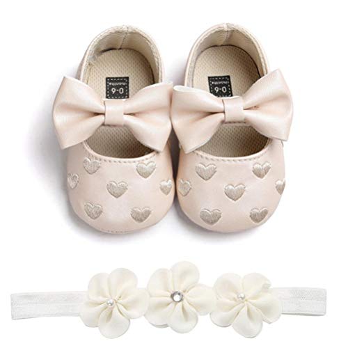 EDOTON Baby Mädchen 2 Pcs Kleinkind Party Schuhe Mit Stirnband, A - Khaki,...