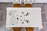 XXDD Navidad Dibujos Animados Animal Lino algodón Mantel Impermeable Alce Oso Conejo pingüino búho Ballena Jirafa Mantel Rectangular Cubierta de Tela A1 135x180cm
