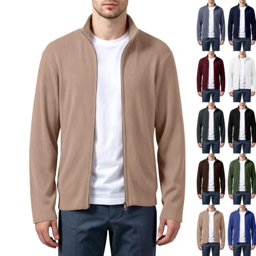 Mens Cardigan Sweaters Full Zip Up Mock Neck Dressy Men's Sweaters - image 1