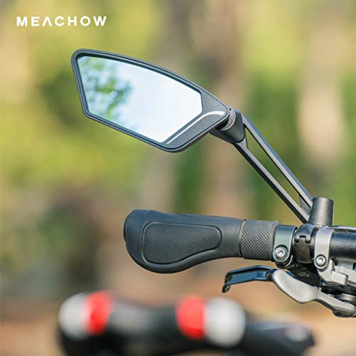 Meachow New Scratch Resistant Glass Lens,Handlebar Bike Mirror, Adjustable Safe Rearview Mirror, Bicycle Mirror (Silver Left Side) Me-003Ls #TOP2