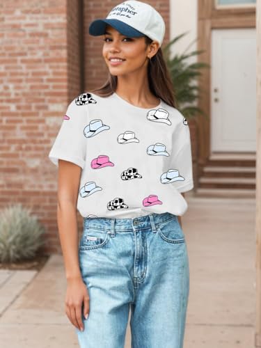 Tewmeu Cowgirl Outfits for Women Vintage Western Aztec Rodeo T Shirts Cactus Desert Graphic Tee Tops — view 3