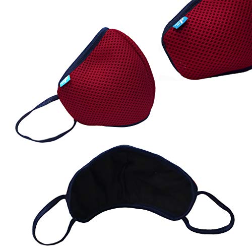 Image of F Gear Red Color F95 Safeguard 7 layer ISO CE SITRA lab certified >95% Bacteria Filtration Face Mask pack of 3