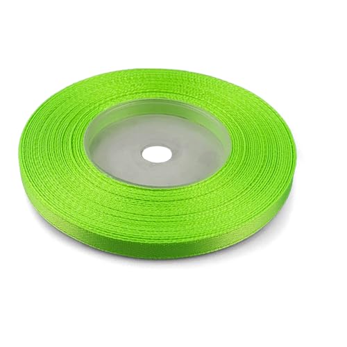 Netuno 1 rollo cinta raso verde neón 6 mm x 32 m cinta tela decorativa regalo manualidades boda cumpleaños bautizo envoltorios scrapbooking tarjetas navidad proyectos DIY