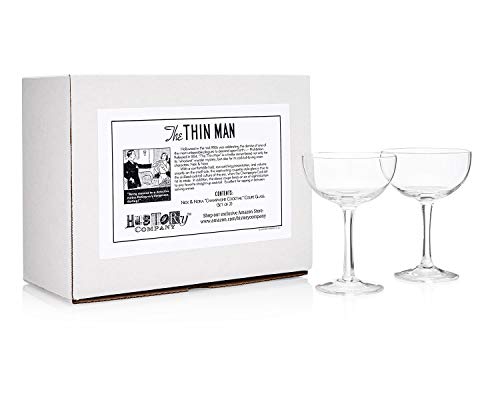History Company Nick & Nora Classic Champagne Cocktail Coupe Glass 2-Piece Set (Gift Box Collection) #TOP1