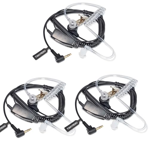 3 Pack Radio Earpiece with Mic for Motorola Talkabout T600 T800 T460 T470 T475, Surveillance Earpiece with in-line Microphone and PTT for Talkabout Walkie Talkies Two-Way Radios
