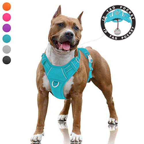 BARKBAY No Pull Dog Harness Large Step in Reflective Dog Harness with Front