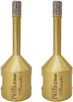 NBB Vacuum brazed Diamond Hole Saw with M14, Classic Golden Type, Diamond Drill bit for Dry or Wet Drilling Professionally on Hard Porcelain, Ceramic, Tile, Granite, Marble, for Angle Grinder(2, 8mm)