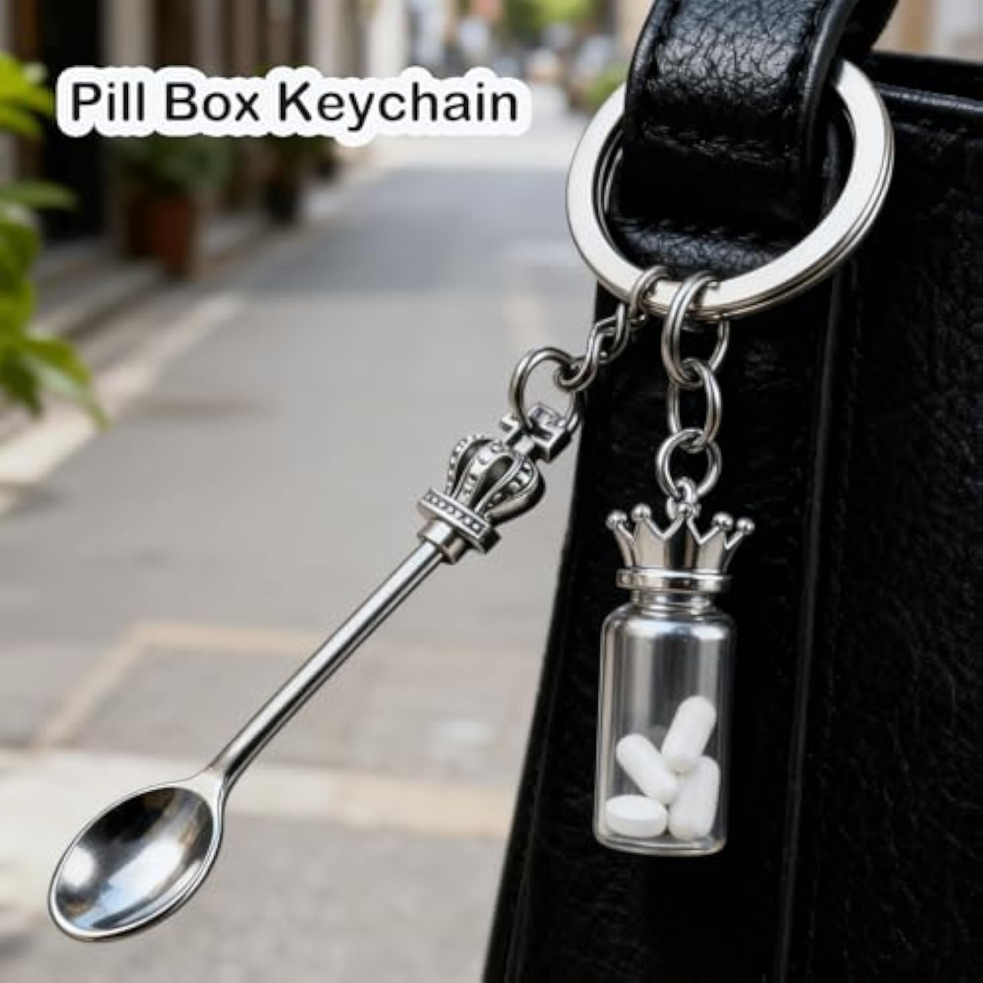 8 Pack Tiny Mini Spoon Keychain with Split Rings