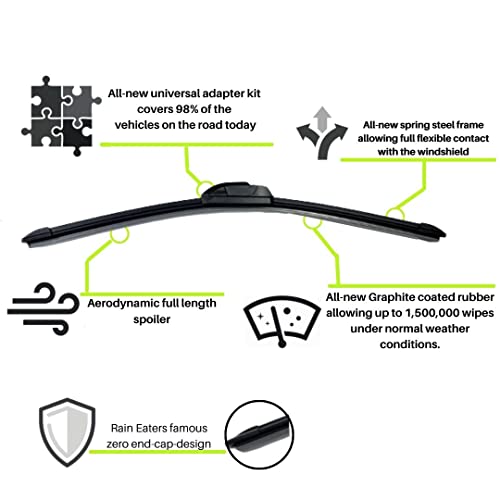 Image of Oshotto Frameless (O.E.M Type) Wiper Blades Compatible with Honda Jazz(26' /14 inch)