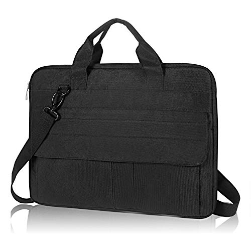 Image of Dynotrek Skid 15.6 inch Laptop Sleeve Case, with Detachual Shoulder Straps Shockproof Cover, Accessory Pocket, Briefcase Computer Hand Bag, Compatible for HP, ASUS, Dell, Acer -Charcoal Black