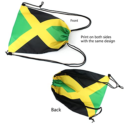 Man and Women 5pcs Drawstring Backpack Waterproof Gym Sports Trave String Bag Cheer Bag Jamaican Afro Rasta（Jamaican 5pcs ）3