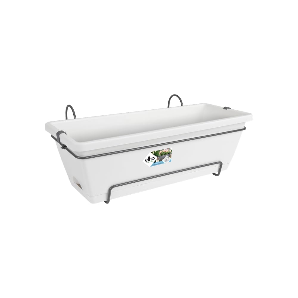 elho Allin1 Übertopf | für Balkon & Außen, Ø 49.5 x H 18.5 cm, Weiß