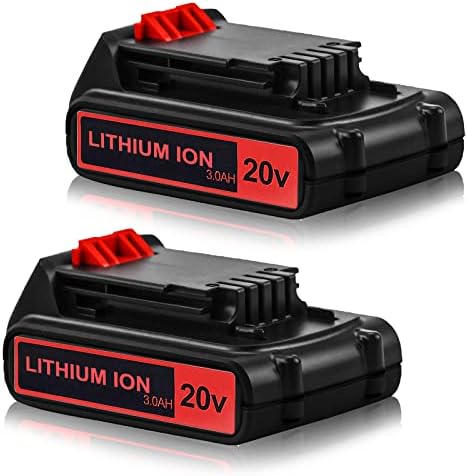 Moticett LBXR20 20 Volt 3.0Ah Replacement Battery Compatible with Black and Decker 20V Lithium Battery Max LB20 LBX20 LBXR2020-OPE LBXR20B-2 LB2X4020 LST220 Cordless Tool Batteries 2Packs
