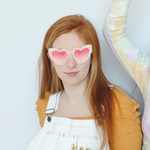 Birthday Sunglasses for Women, Pink Sweet 16 Birthday Glasses Heart Shaped 16th Outfit Decorations for Girl Party Gifts3
