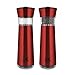 Kalorik Electric Gravity Salt and Pepper Grinder, PPG 43639 CP, Automatic Stainless Steel Spice Grinder Easy Tilt and Grind, Red