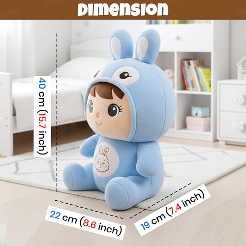 Image of Zest 4 Toyz Soft Toy for Girls (40 cm) | Baby Toys | Cute Stuffed Animal Plush Toy | Rabbit Soft Toy Cuddly Teddy Bear for Kids | Birthday Gift for Girls - Multicolor