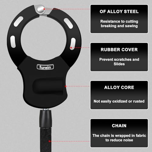 Scooter Lock,Electric Scooter Locks Anti Theft,Electric Scooter Lock with Silicone Scratch Protection,Including One Portable 3L Storage Bag