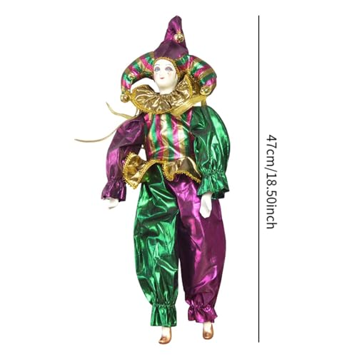Muñeco Harlequín de Porcelana Posable 18.5 in miniatura 3