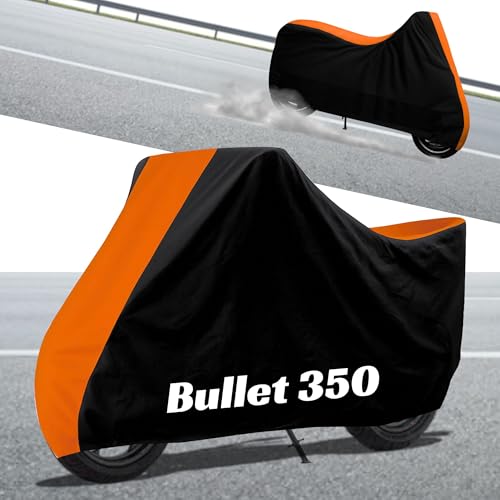 Image of Stylish Water Resistant Bike Body Cover Compatible with Bullet 350 & All Models | UV Protection, Dustproof, Heat Resistant, Two Wheeler | New All Weather Protection, Dust & Rain