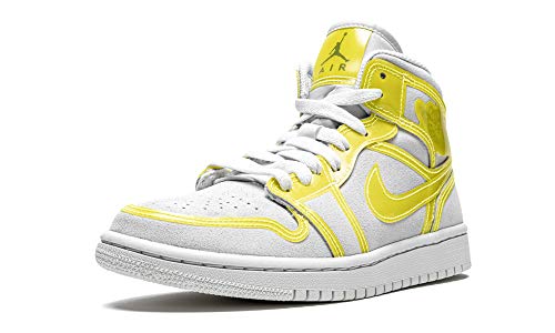 Nike Women's WMNS Air Jordan 1 Mid Lx Opti Yellow, Off White/Opti Yellow/White, 8W
