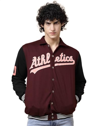 Image of Rigo Varsity Jacket for Men | Streetwear Varsity Jacket | Puff Print Varsity Jacket | Oversized Varsity Jacket for Men