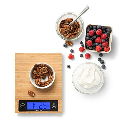 Taylor Precision Products 382821 Digital Kitchen Scale, 11 Lb, Bamboo #TOP1