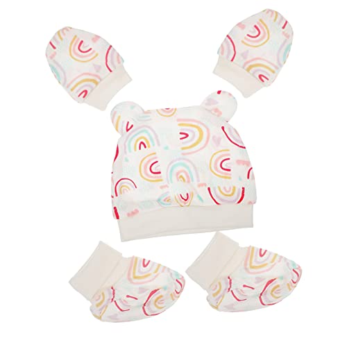 BESTYASH Conjunto De Gorros y Guantes De Para Bebé Set De Protección Anti Rasguños Con Gorro y Calcetines Suaves Para Recién Nacidos Ideal Para De Shower