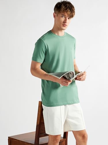 Image of Clans & Hans Men's Super Combed Cotton T Shirt, Regular Fit Round Neck Tshirt, Half Sleeves, Plain T-Shirt for Men