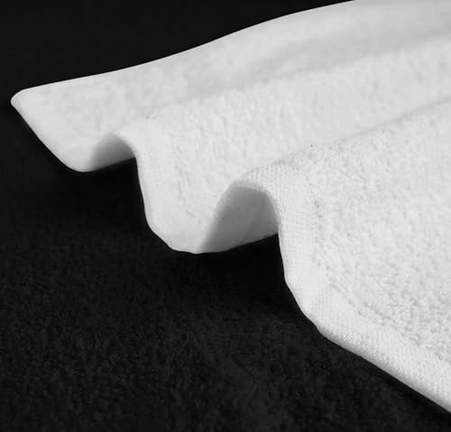 Image of Avalon Towels Salon Towel - Black, Grey and White Hand Towels Bulk Pack of 24 - 100% Cotton Absorbent Spa, Facial & Gym Towel for Working Out - 16x27 Inches (Not Bleach Proof)