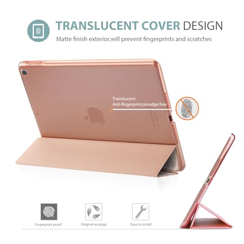 Image of ProCase Smart Case for iPad 9.7 Inch iPad 6th /5th Generation 2018 2017(Model: A1893 A1954 A1822 A1823), Ultra Slim Lightweight Stand Cover with Translucent Frosted Back -Rosegold