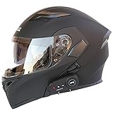 BCCDP Motorradhelm Klapphelm Mit Bluetooth - Klapphelm Motorrad Herren - RollerHelm Bluetooth-Helm Mit Doppelvisier, ECE Genehmigt Motorradhelm Für Damen Und Herren M~XXL
