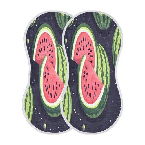 Watermelons Burp Cloths Cotton Baby Washcloths,Large 22x11in Burping Cloth Absorbent and Soft for Newborn Baby Boys and Girls,1 Pack2