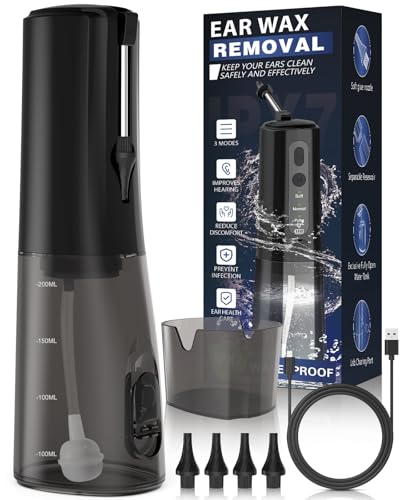Ear Wax Removal, Electric Ear Irrigation Flushing System, Water Powered Ear Cleaner for Earwax...