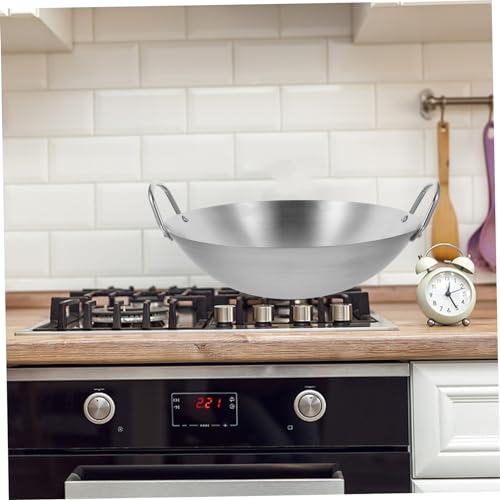 Wok de acero inoxidable con doble asa para estufas eléctricas y a gas miniatura 4