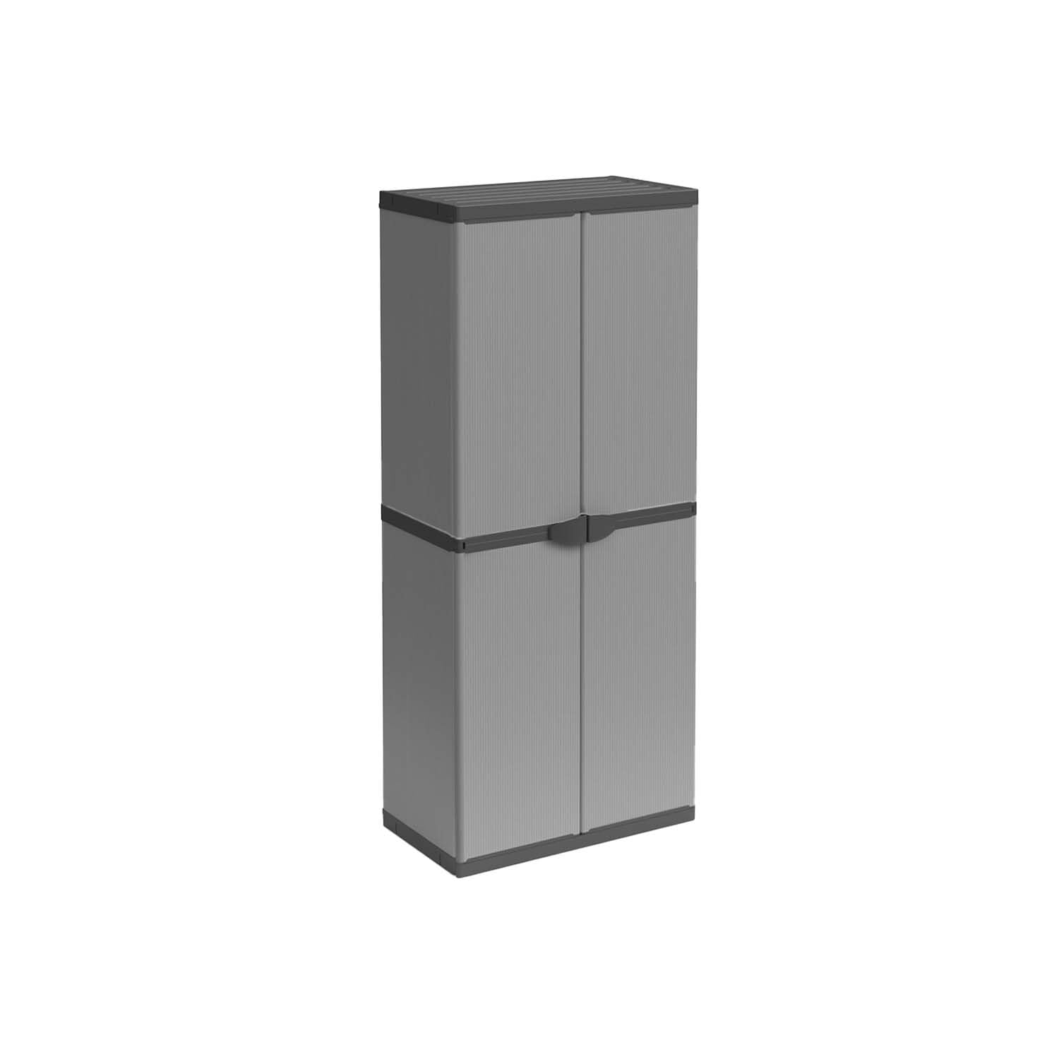 Avilia Armadio a 2 Ante - 3 Ripiani in Resina Riciclata, Montaggio Facile Senza Viti, Ideale per Interni ed Esterni, Campeggio - 68x40x165 cm Impermaebile