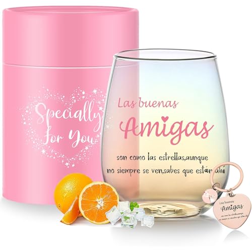 Presentes originais para mulher presente amiga copos de vidro água 480 ml presente de aniversário para mulher copos para amigas, irmãs ou namoradas ideal para água, cava e champanhe