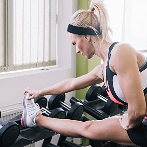 Kurtzy Fibre Sweatbands (10 Pack) - Elastic Stretch Headbands For Men/Women - Sports Moisture Wicking Sweatbands For Athletics, Running, Cycling, Gym Workouts, Yoga, Basketball, Tennis, And Football #TOP4