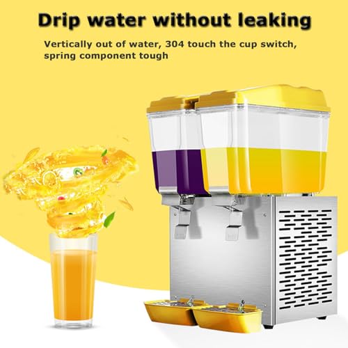 Dispensador comercial de bebidas con tanques duales, construcción de acero inoxidable para bebidas frías y calientes, ideal para restaurantes, hoteles y fiestas