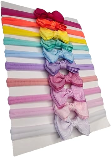 Laços para Cabelo Meninas Bebês Tiara Faixinha Meia de Seda Slim Kit com 10 Laços